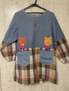 クマのがっこう♡チェック柄エプロン