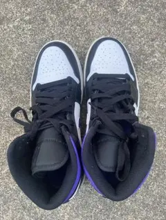 Nike エアジョーダン1 MID ホワイト.ブラック.パープル 25.5cm