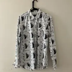 希少品✨VIVIENNE TAM✨特選シルク 100% 絹パンダ総柄ブラウス L 
