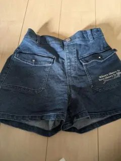 デニムハーフパンツ刺繍ポケット付き140