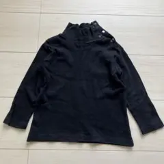 UNIQLO ボタン付きハイネック Tシャツ 90cm ブラック