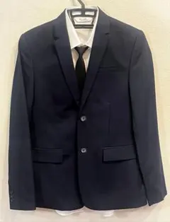 H&M ネイビー スーツ・シャツ・ネクタイの4点セット　160センチ
