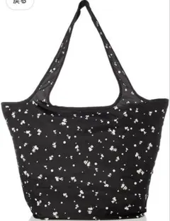 ピーナッツコラボエコバッグ　CELFORD スヌーピー エコバッグ　黒　ドット