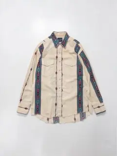 90s Wrangler ネイティブ柄ウエスタンシャツ 長袖 ヴィンテージ 古着のサムネイル