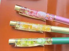 45 ハーバリウムボールペン　３本セット　ハンドメイド