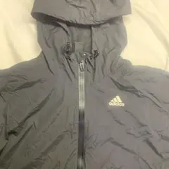 adidas ナイロンジャケット フード付き ブラック