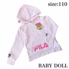 【春秋冬】女の子　110 ベビードール×FILA コラボパーカー　マイメロ