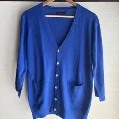 RAGEBLUE ブルーカーディガン　七分袖　M アクリルx麻