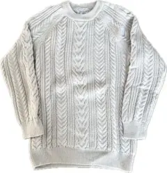 green label relaxing ウール100%ケーブル編みニット