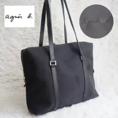 美品 アニエスベー トートバッグ A4収納可 肩掛け 通勤 通学 ナイロン 黒