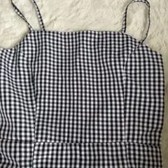 ギンガムチェック柄マーメイドキャミワンピース