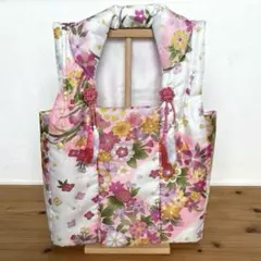 お祝い着　被布　初節句　七五三　雛祭り　白　ピンク　【スタンドなし】