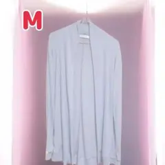 着やせ　長袖　Ꮇ カーディガン　リブ編み　ラベンダー　春　夏　秋