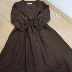 美品　MISCH MASCH 長袖ワンピース ブラウン