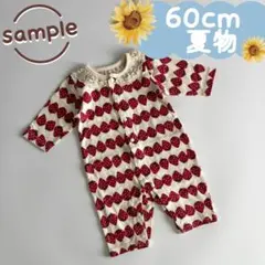 ✨特価✨　未使用品｜夏物｜いちご柄 カバーオール　60cmのサムネイル