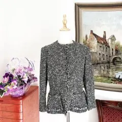 美品　ChristianDior ディオール　フリンジトリム ツイードジャケット