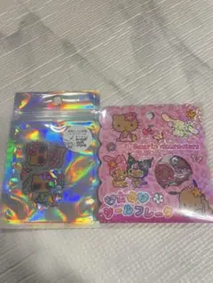 正規品♡ホログラムフレーク&おはじきシール♡日焼けキティ&日焼けサンリオ2点
