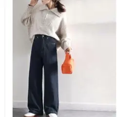 classicalelf ハイウエストルーズデニムパンツ ワンウォッシュ XL