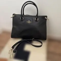 美品・coach トートバッグ レザー 黒2WAY F77884