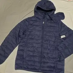 軽量✨収納袋付き 防水 フード付き ダウン並みの暖かさ ジャケット ネイビー