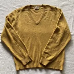 Pringle 100%カシミヤ Vネックセーター　マスタード　38