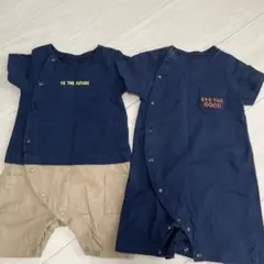 GUロンパース2点セット 70サイズ ネイビー