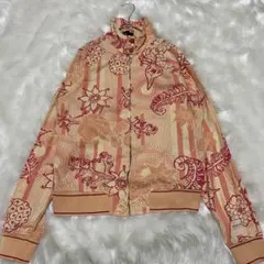 ヴィンテージ DIESEL ディーゼル　花柄zip-upブルゾン 橙系　S