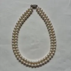 ○4 二重　パールネックレス　SILVER刻印