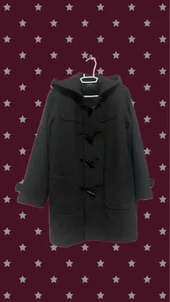 PEAKダークグレー フード付きダッフルコート 9AR