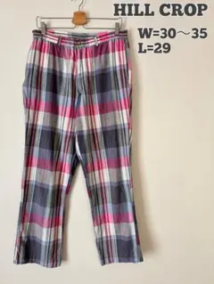 HILL CROP チェック柄パンツ　イージーパンツ　コットン　90's 古着