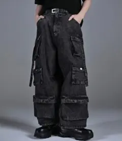 ADRER （アドラー）パラシュートカーゴパンツ ブラック Sサイズのサムネイル