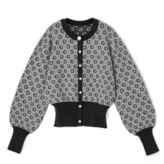 【GRL】グレイル モノグラム柄ニットカーディガン[kn127]