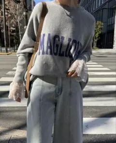 MAGLIONEインターシャロゴポンチョニットのサムネイル