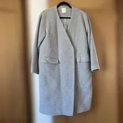 テチチ　ノーカラーコート　グレー　サイズL