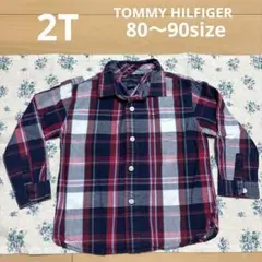 TOMMY HILFIGER チェック長袖シャツ 2T