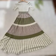 エイミーイストワール ポートネック　ロングニットワンピース 半袖