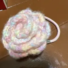 道の駅購入　パステルカラー 花型ヘアゴム