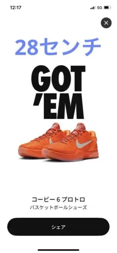 NIKE コービー　6 プロトロ バスケットボールシューズ　28cm NIKE KOBE 6 PROTRO 'TOTAL ORANGE' ナイキ コービー 6 プロトロ