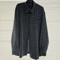 希少✨美品✨ヴェルサーチ ロゴ総柄長袖シャツ Yシャツ グレー系 37 S 