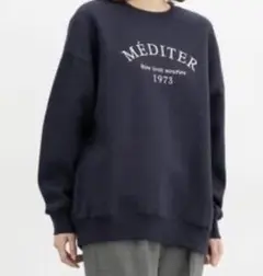 プリントスウェット 冬物 紺色 LL GLACIER