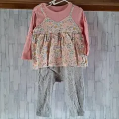 花柄 キャミソール風 ロンパース　80サイズ