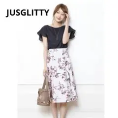 JUSGLITTY フラワープリントスカート