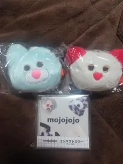 mojojojo ビーズチェーン付きフェイスマスコット くま コンパクトミラー