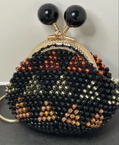 ビーズがま口　手編み　小物入れ　財布