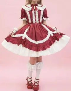 【新品未着用タグ付き】chalmiere スイートドットワンピース レッド 新品未着用タグ付き】chalmiere スイートドットワンピース レッド