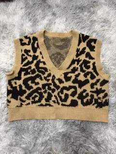 SHEIN レオパード柄 ニットベスト Mサイズ