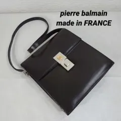 ピエールバルマン レザー ショルダーバッグ ダークブラウン スクエアのサムネイル