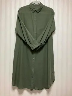 SHOO・LA・RUE 長袖シャツワンピース　薄手　カーキ　Mサイズ