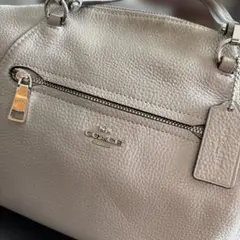 COACH シルバー レザー ショルダーバッグ　2wayバッグ