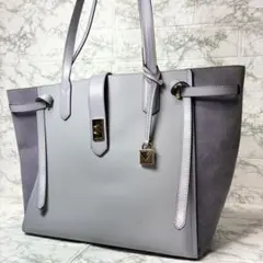 【マイケルコース】トートバッグ　パープル　スエード　ハンドバッグ　A4収納可能